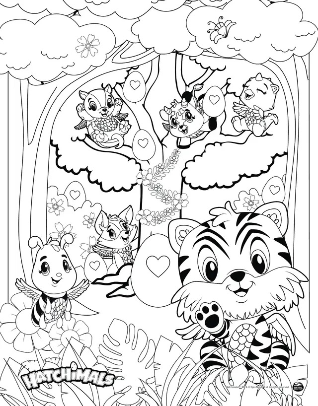 Coloriage Hatchimals Egg Hunt - Hatchimals à imprimer