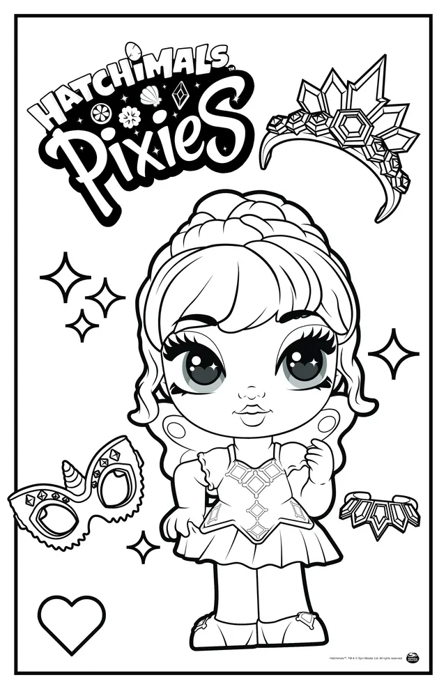 Coloriage Hatchimals Pixies Girl Season 2 arc-en-ciel - Hatchimals à imprimer