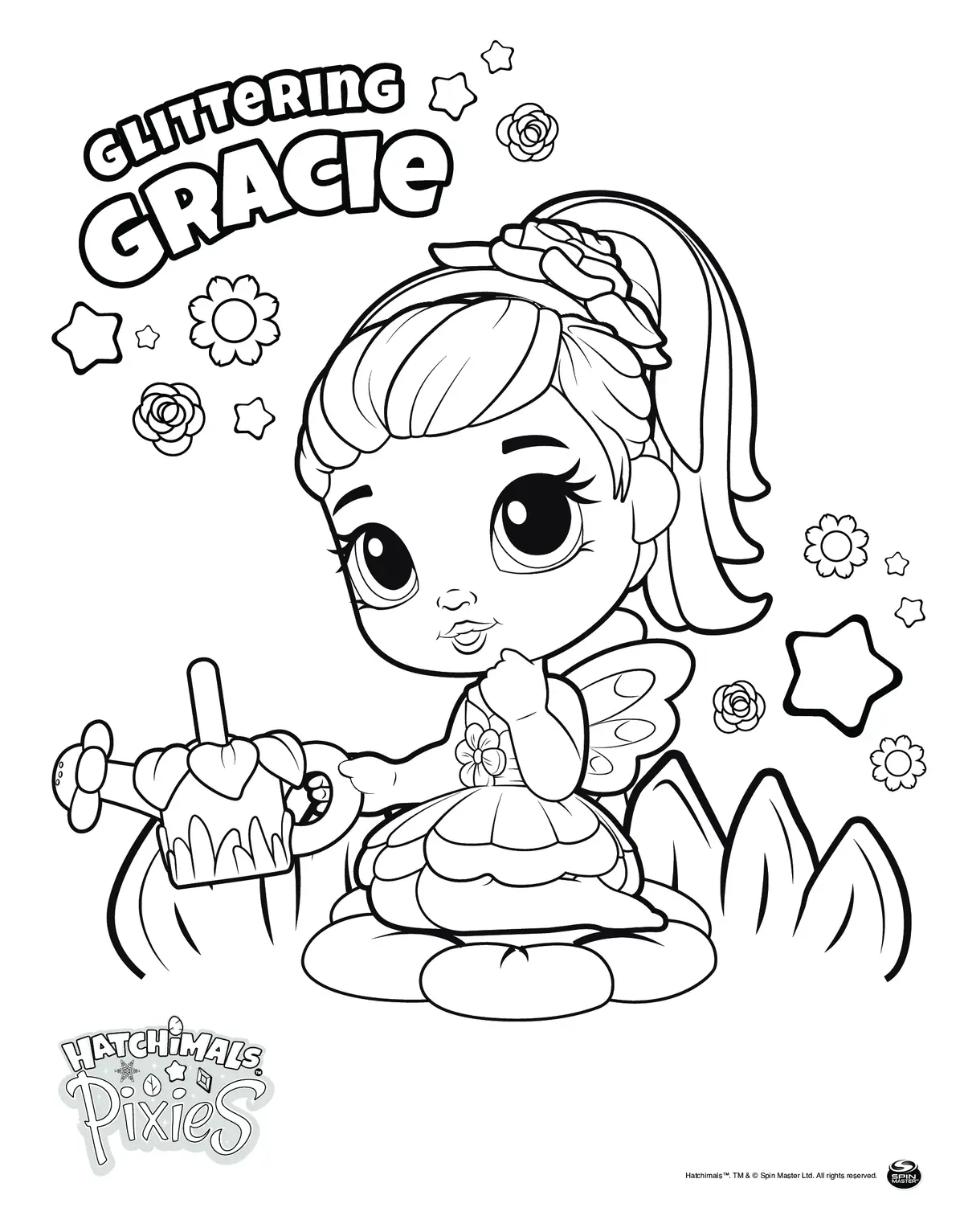 Hatchimals Pixies Girl Gracie coloring page to print