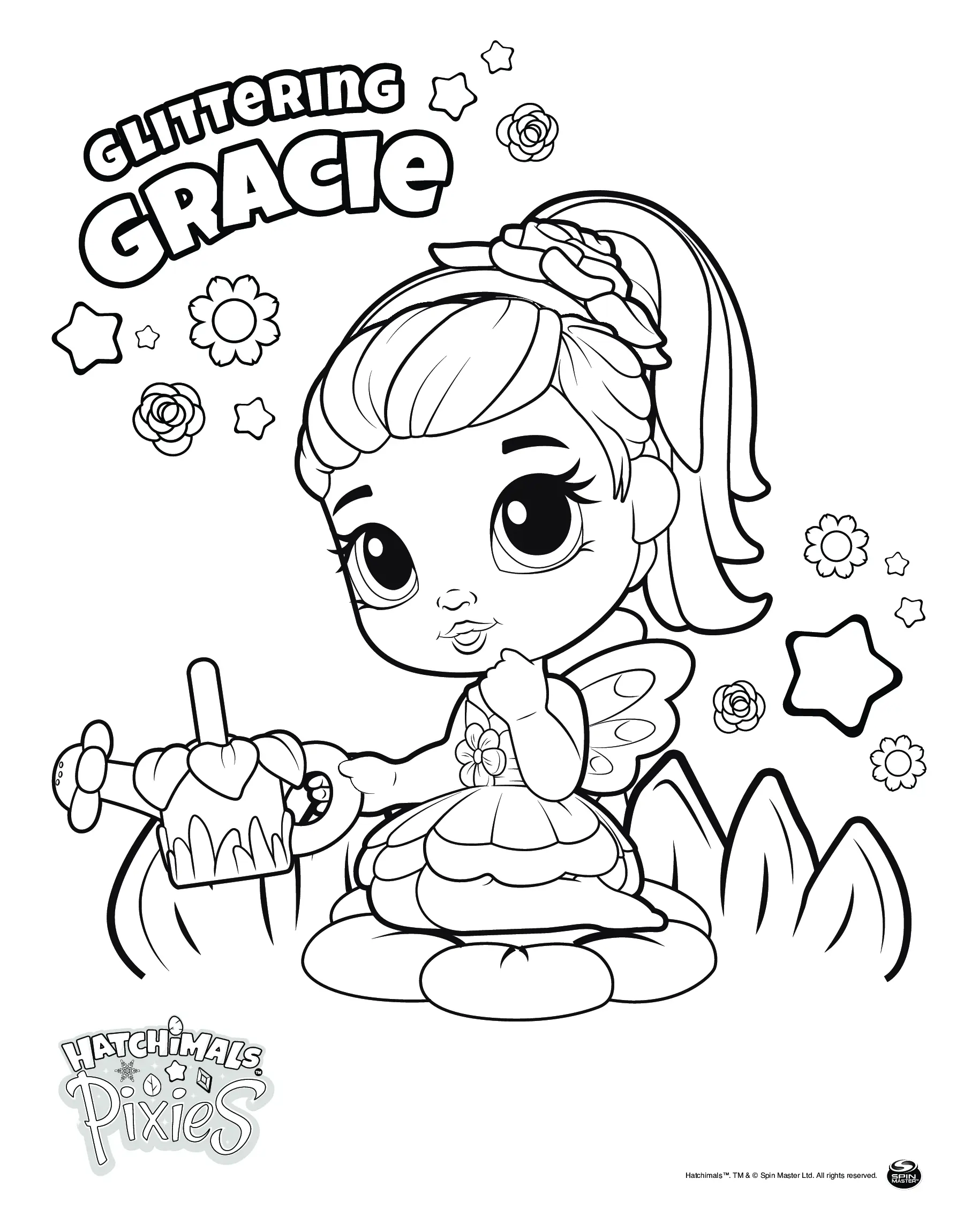 Coloriage Hatchimals Pixies Girl Gracie - Hatchimals à imprimer