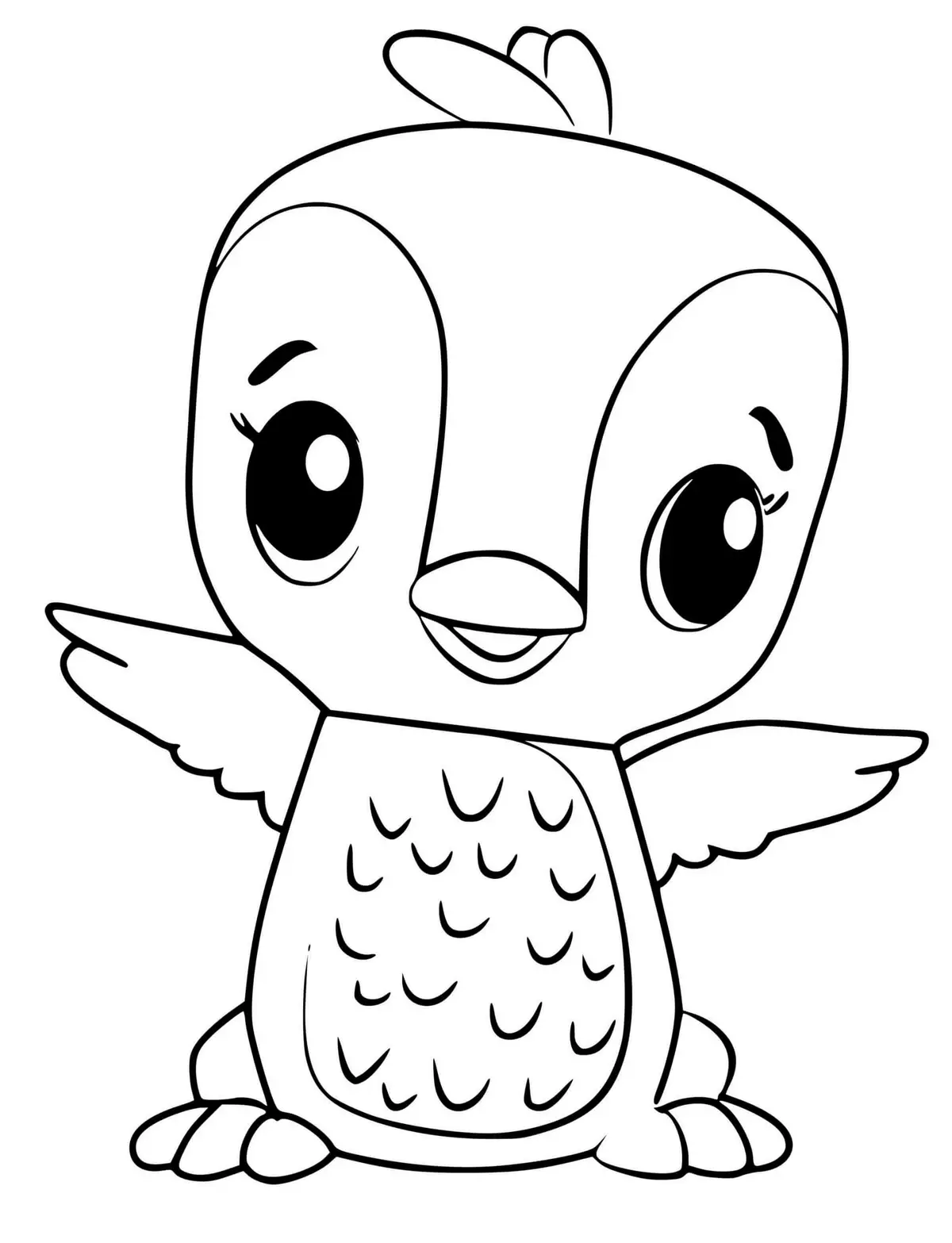 Ausmalbild Hatchimals Polar Penguala zum Ausdrucken