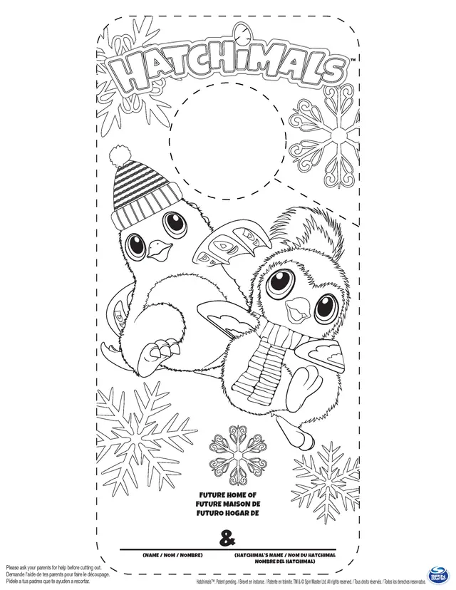 Coloriage Hatchy Hatchimals Turquoise - Hatchimals à imprimer