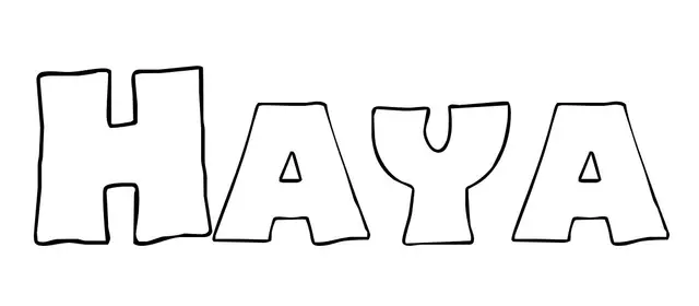 Coloriage Haya - Prénom à imprimer