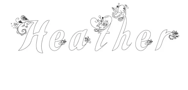 Coloriage Heather - Prénom à imprimer
