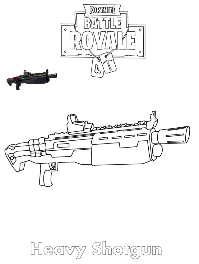 Coloriage Heavy Shotgun Fortnite - Fortnite à imprimer
