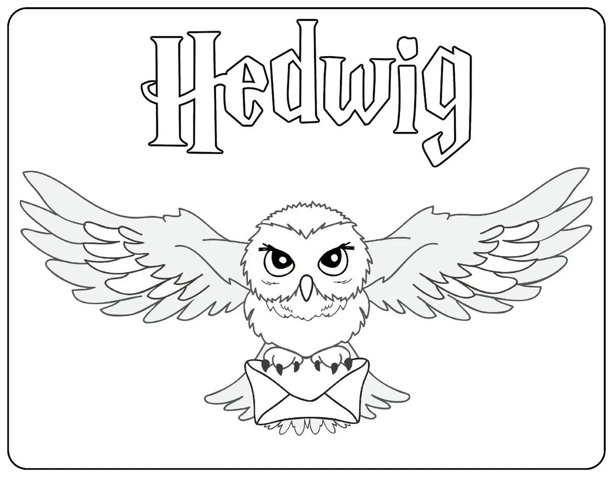 Coloriage Hedwig - Harry potter à imprimer