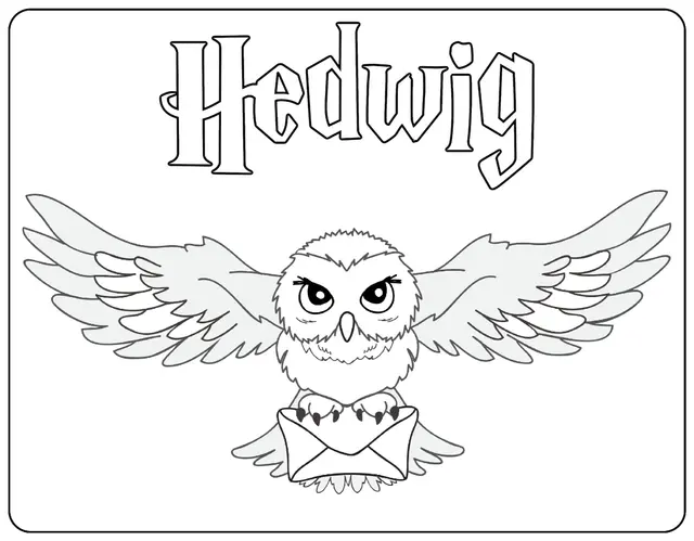 Coloriage Hedwig - Harry potter à imprimer