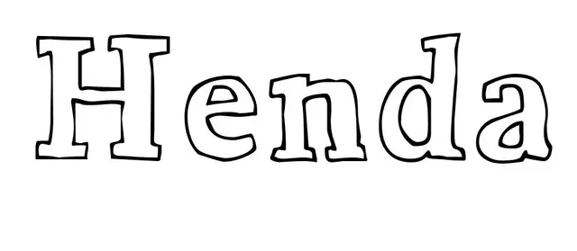 Coloriage Henda - Prénom à imprimer