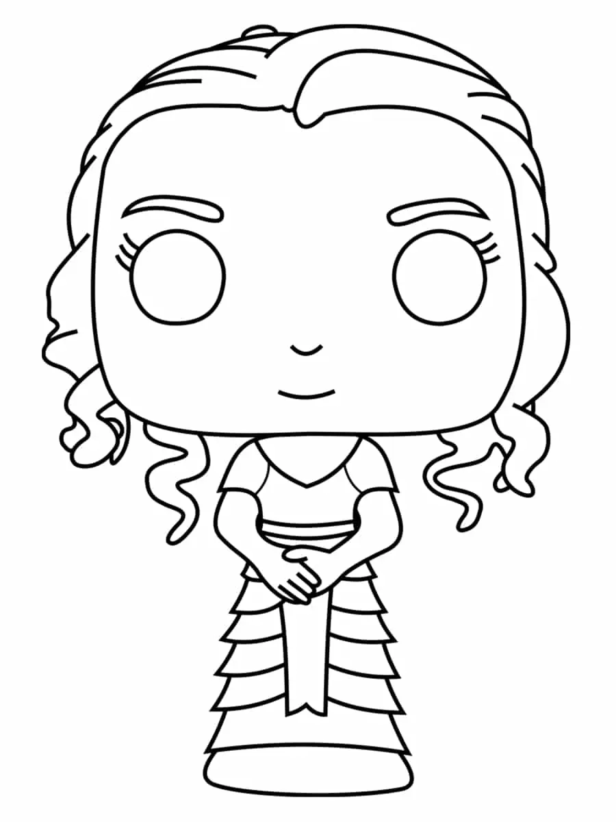 Disegno di Hermione in abito da ballo da stampare