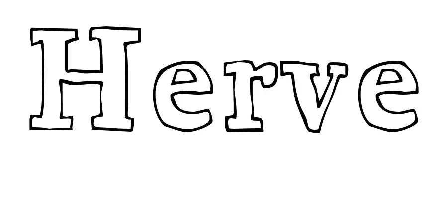 Coloriage Herve - Prénom à imprimer