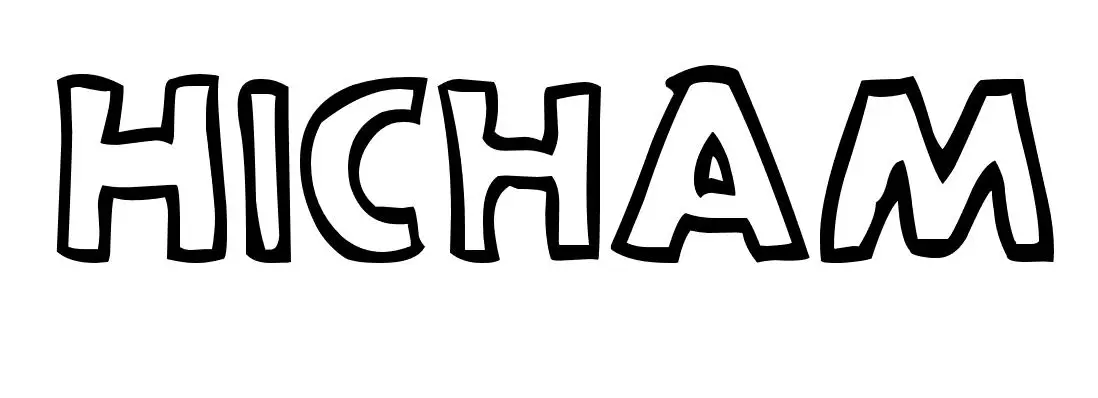 Coloriage Hicham - Prénom à imprimer