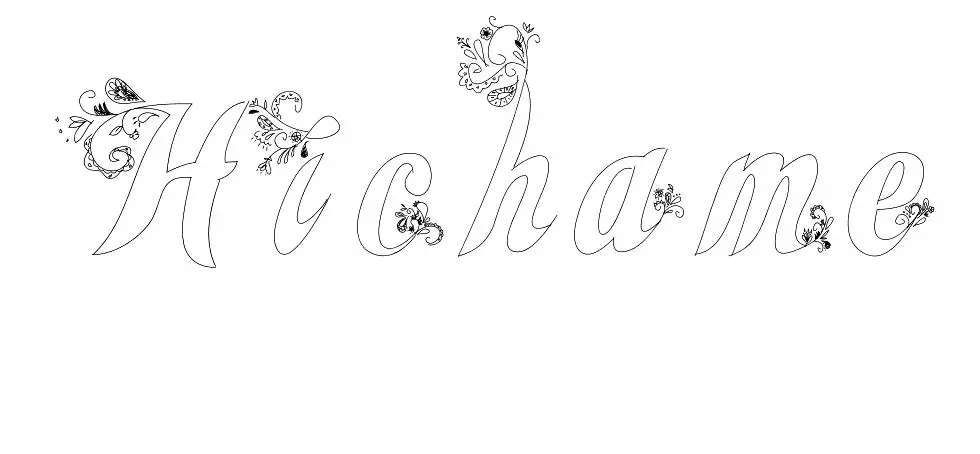 Coloriage Hichame - Prénom à imprimer