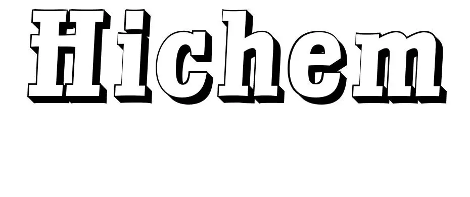 Coloriage Hichem - Prénom à imprimer