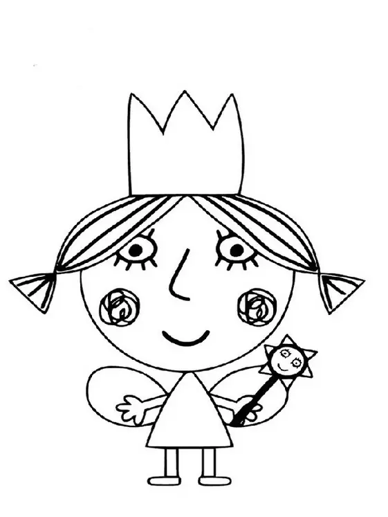 Disegno di Holly con la sua bacchetta magica da stampare