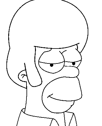 Coloriage Homer Avec Des Cheveux - Simpson à imprimer