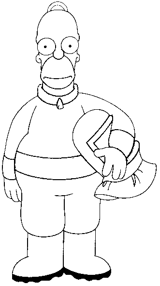 Coloriage Homer Avec Sa Tenue De Travailleur - Simpson à imprimer