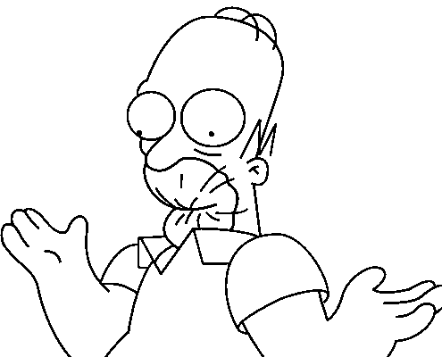 Coloriage Homer Bouche Ecrasee - Simpson à imprimer