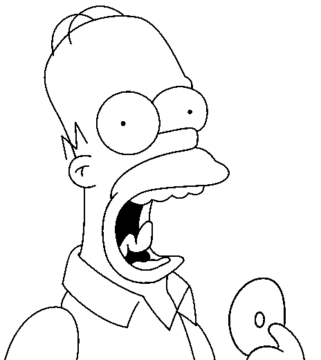 Coloriage Homer Va Manger Un Donut - Simpson à imprimer