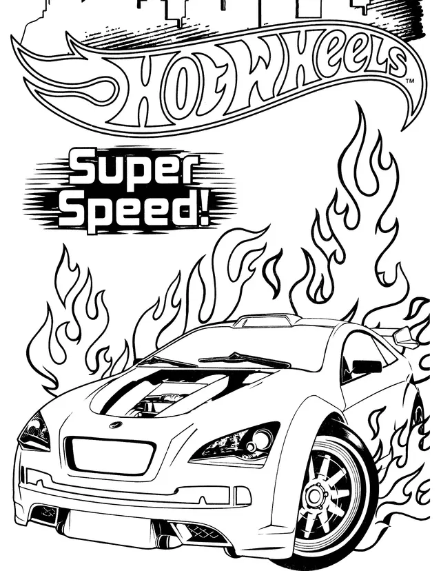 Dibujo de Hot Wheels Super Velocidad para colorear