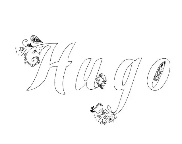 Coloriage Hugo - Prénom à imprimer