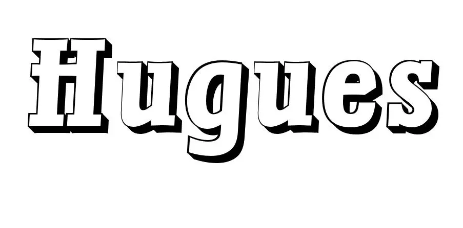 Coloriage Hugues - Prénom à imprimer