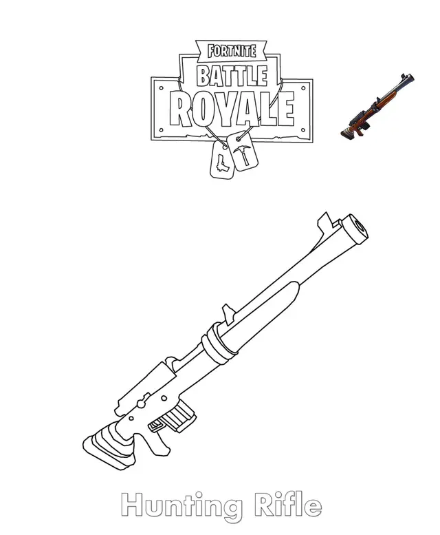 Coloriage Hunting Rifle Fortnite - Fortnite à imprimer