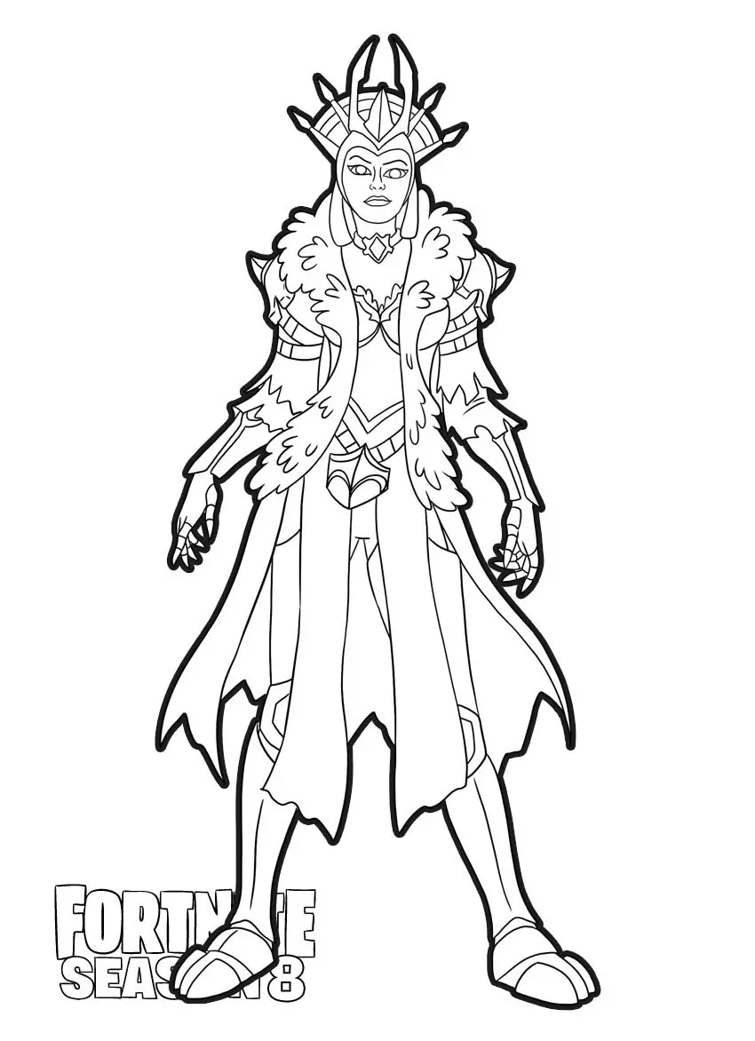 Coloriage Reine de Glace Fortnite Season 8 - Fortnite à imprimer