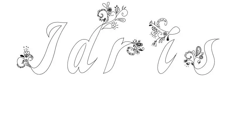 Idris Name Coloring Page coloring page to print