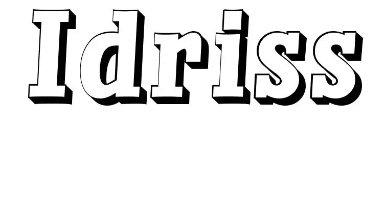 Coloriage Idriss - Prénom à imprimer