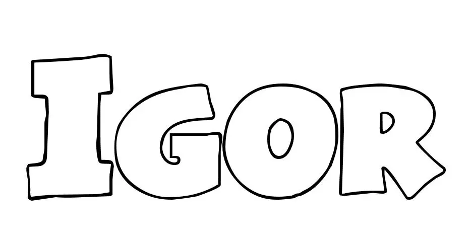 Coloriage Igor - Prénom à imprimer