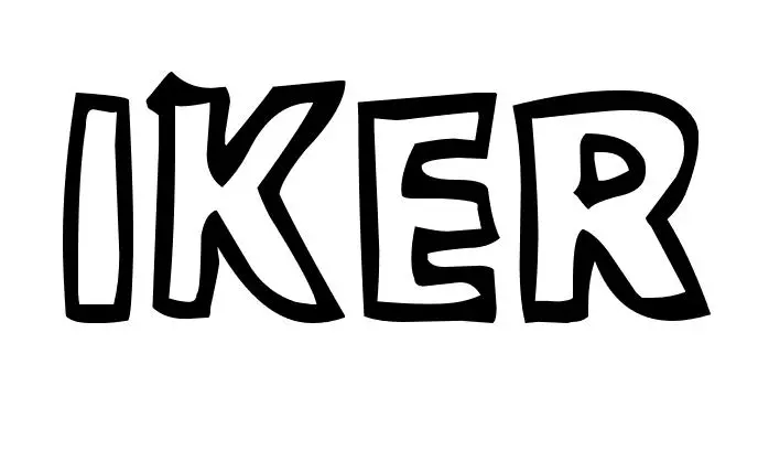 Coloriage Iker - Prénom à imprimer