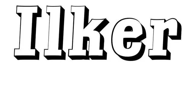 Coloriage Ilker - Prénom à imprimer