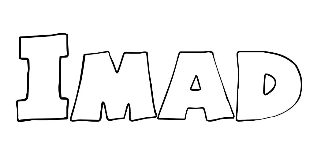 Coloriage Imad - Prénom à imprimer