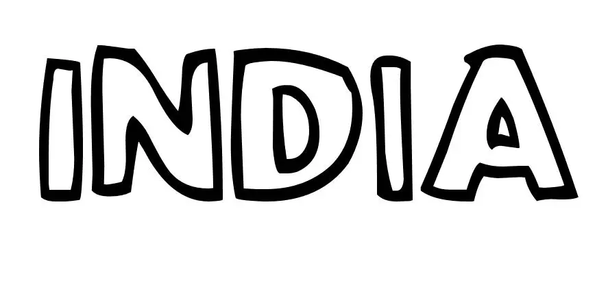 Coloriage India - Prénom à imprimer