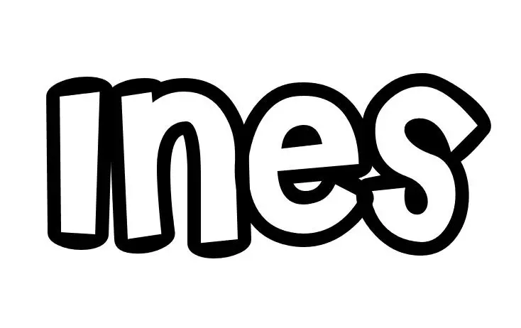 Coloriage Inès - Prénom à imprimer