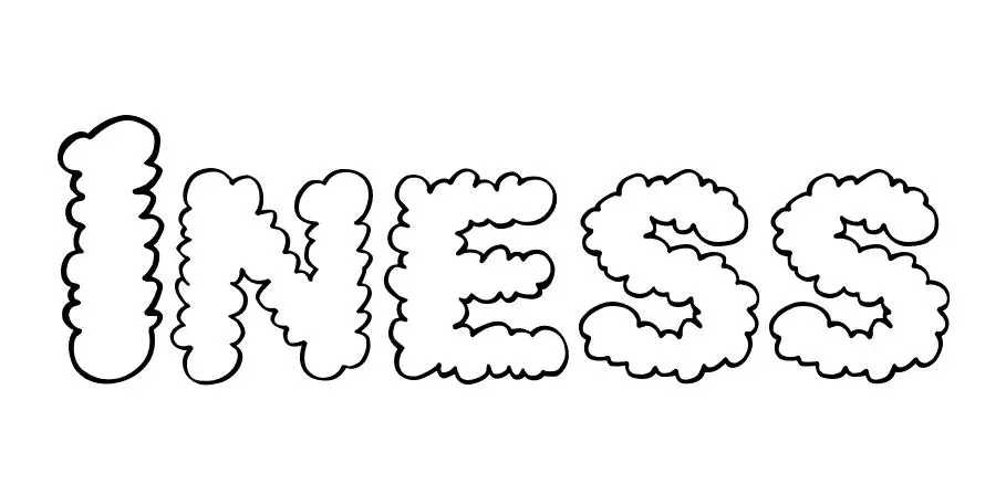Coloriage Iness - Prénom à imprimer