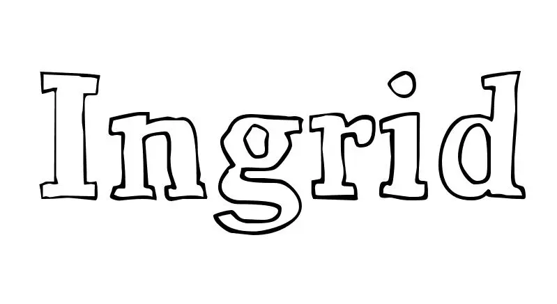 Coloriage Ingrid - Prénom à imprimer