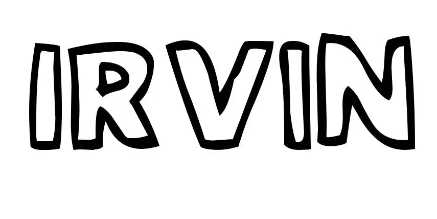 Coloriage Irvin - Prénom à imprimer