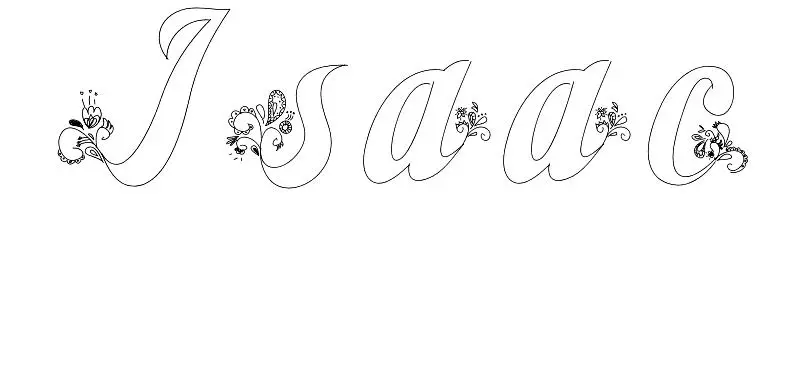 Coloriage Isaac - Prénom à imprimer