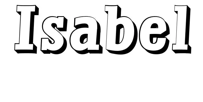 Coloriage Isabel - Prénom à imprimer