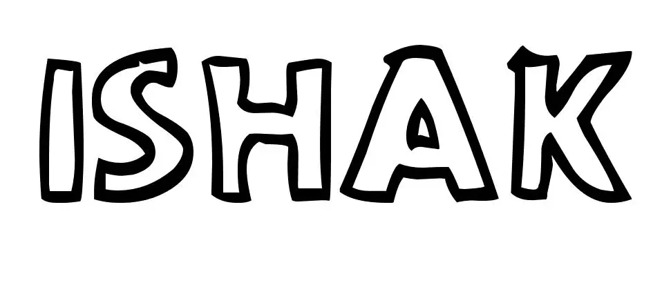 Coloriage Ishak - Prénom à imprimer