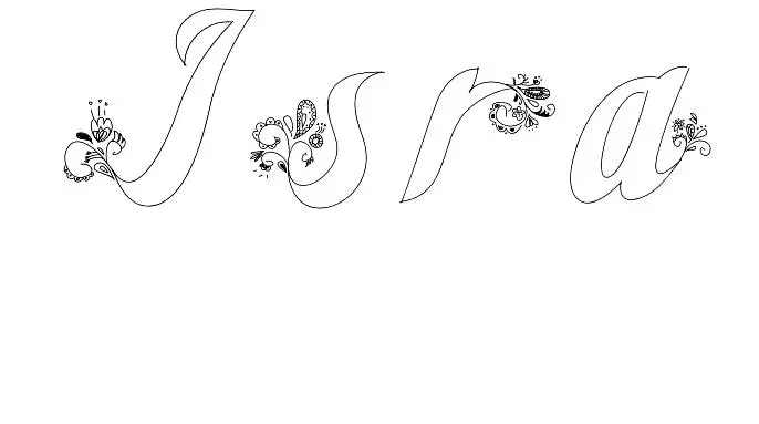 Coloriage Isra - Prénom à imprimer