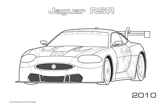 Coloriage Jaguar RSR 2010 sportive de luxe - Voiture à imprimer