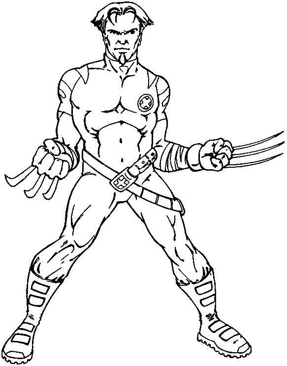 Coloriage James Howlett X Men - Xmen à imprimer