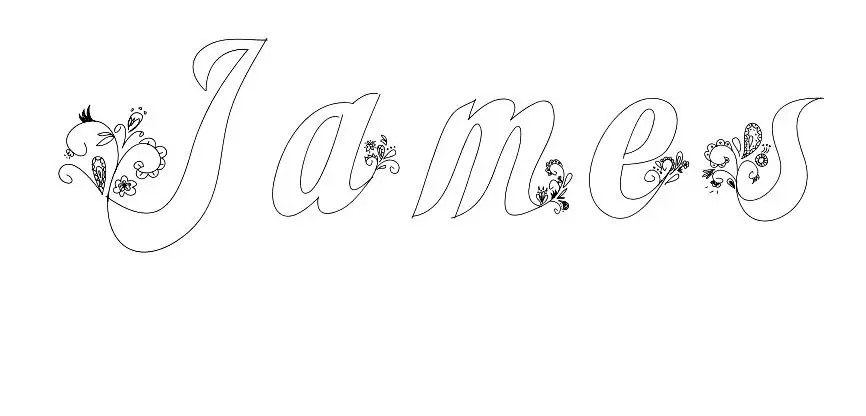 Coloriage James - Prénom à imprimer