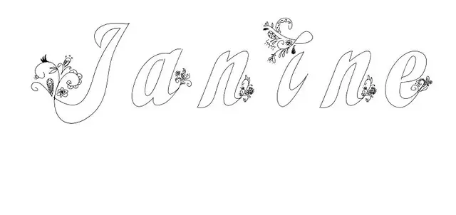 Coloriage Janine - Prénom à imprimer