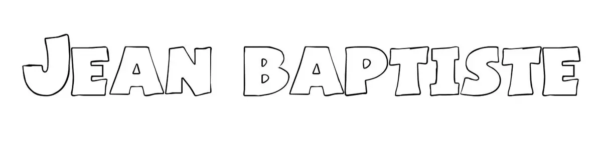 Coloriage Jean Baptiste - Prénom à imprimer