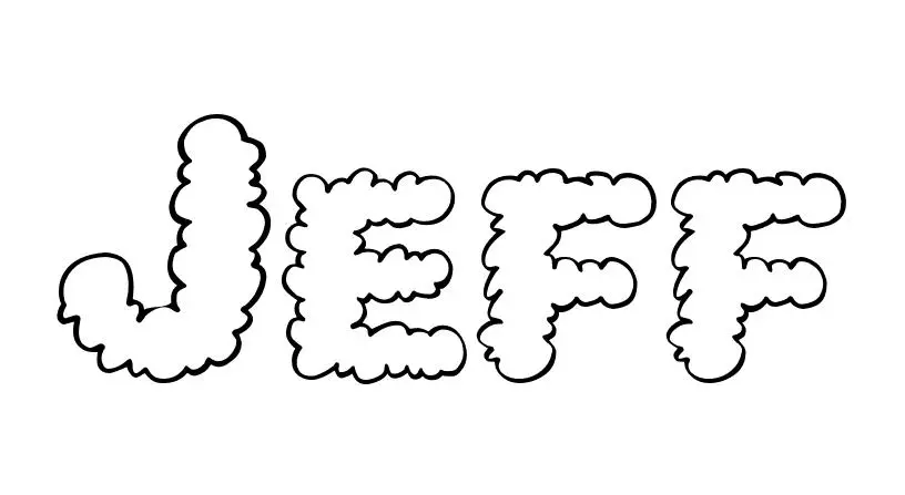Coloriage Jeff - Prénom à imprimer