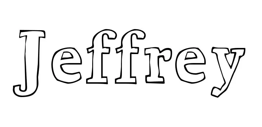 Coloriage Jeffrey - Prénom à imprimer