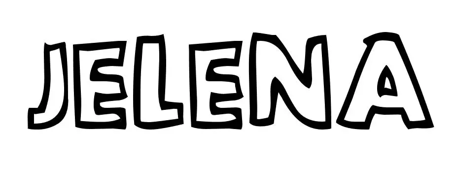 Coloriage Jelena - Prénom à imprimer